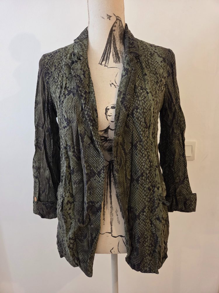 Pimkie 🌟 Cardigan / Veste motif python  - Taille 36 (S) Femme - Kaki noir 🌟