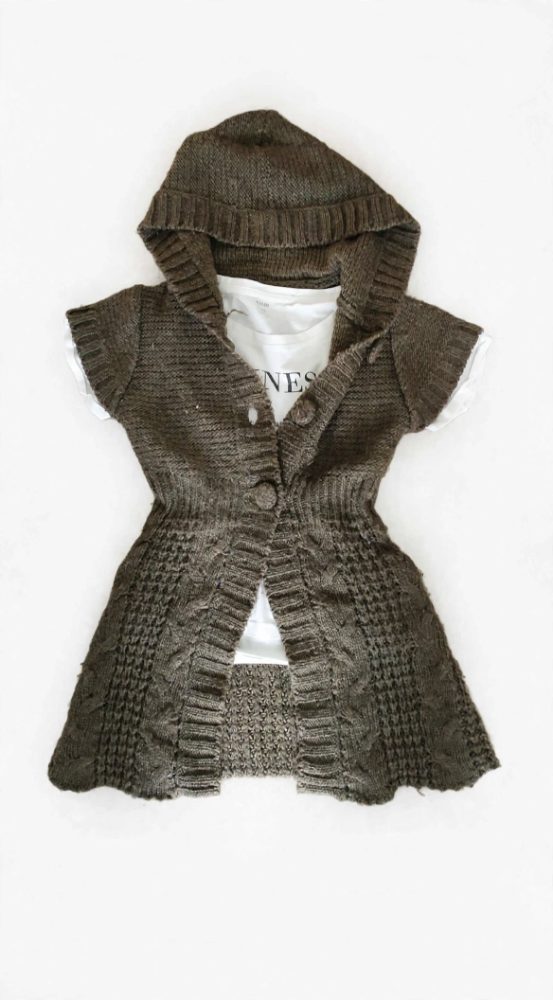 Sans marque Gilet a capuche tricot 10A