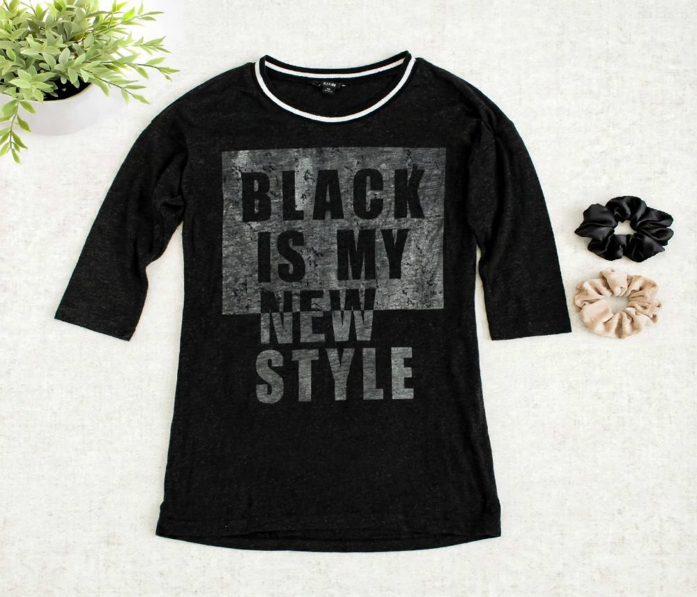 Kiabi T-shirt Kiabi « Black is my new style » manches 3/4