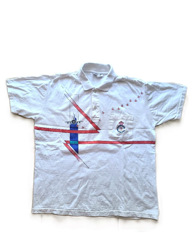 Hugo Boss Polo Vintage Hugo Boss Golfing Club Coton Blanc Motifs Taille L