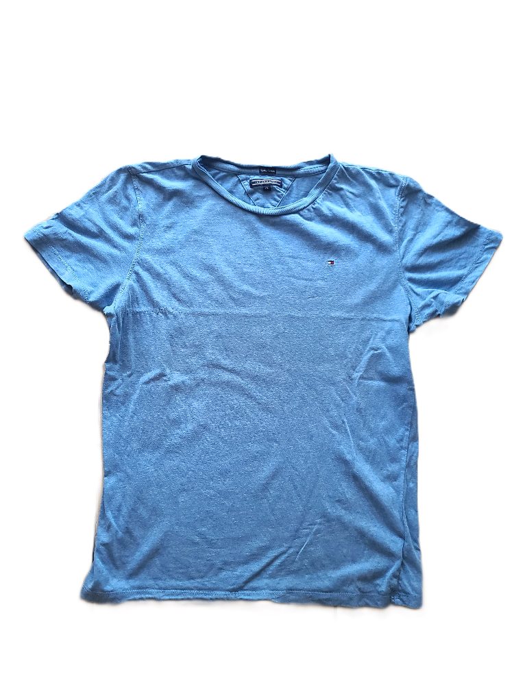 Tommy Hilfiger T Shirt Tommy Hilfiger Bleu Ciel Coton Bio Taille 16 Ans XS S