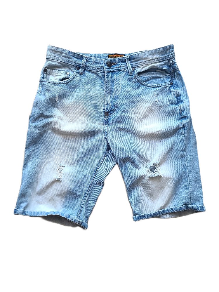 Pull&Bear Short Bermuda En Jean Pull And Bear Bleu Denim Taille 42