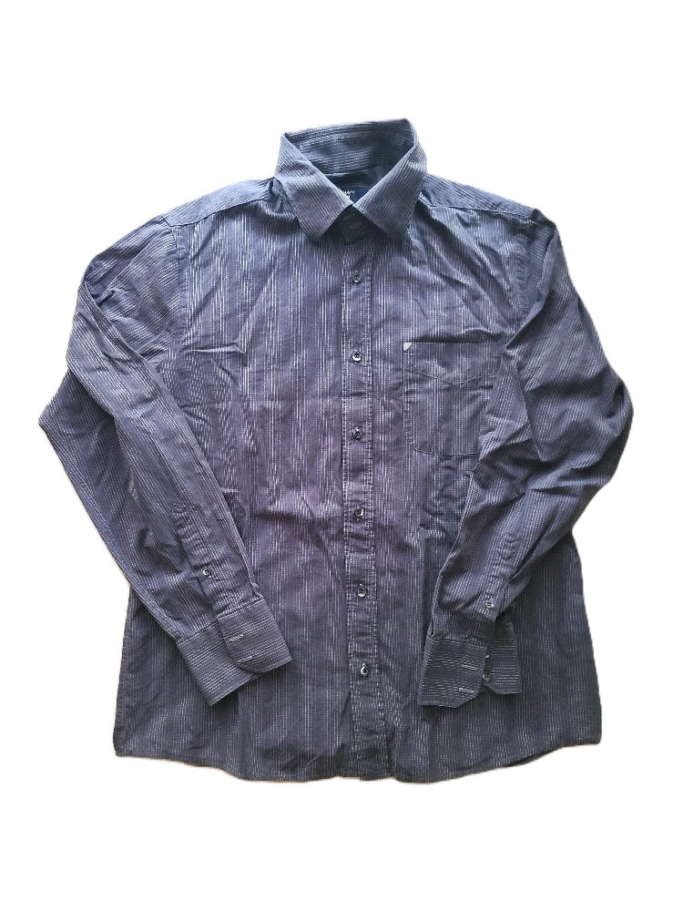 New Man Chemise New Man Marron Foncé Rayée & Piquée – Taille 5 (XL/L) – Très bon état