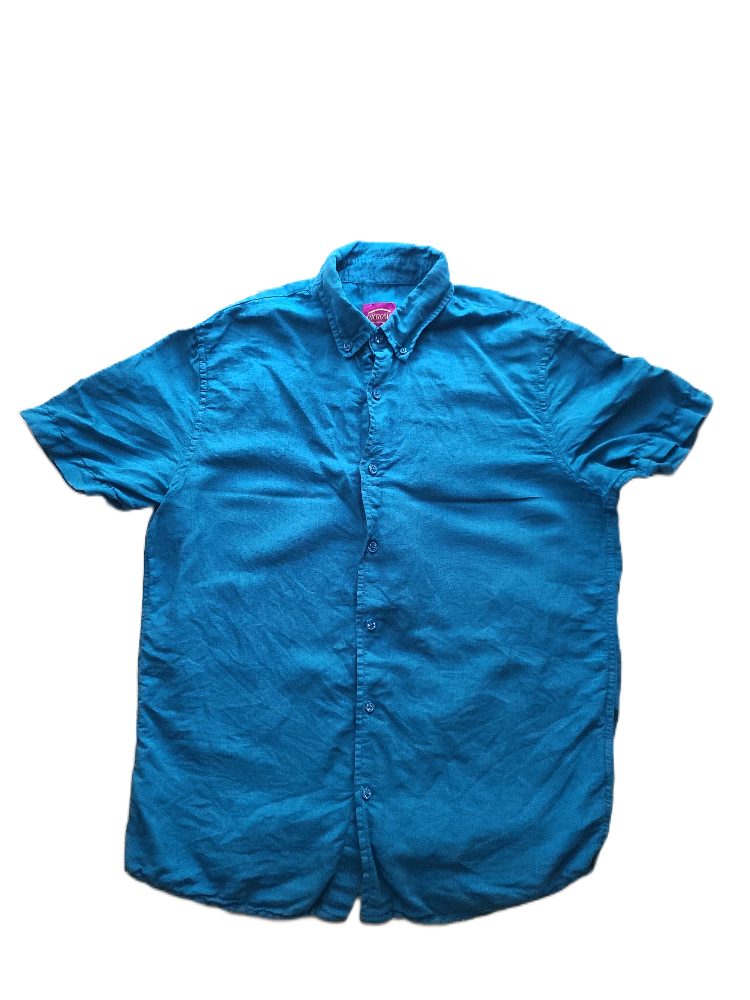 Oxbow Chemisette Oxbow Bleu Turquoise Lin & Coton Broderie Dos Taille M