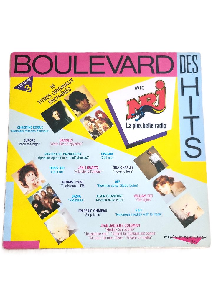 CBS Vinyle LP Boulevard des Hits Volume 3 (1987) — 16 Titres NRJ (Goldman, Europe, B