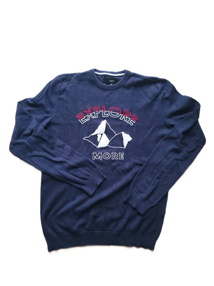Jules Pull Jules Bleu Marine Broderie Mountain Explore More - Taille M - Bon état