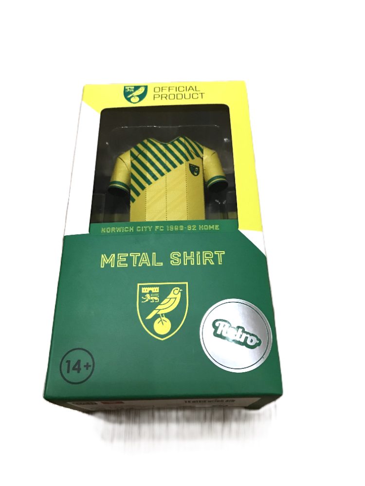 Norwich City FC Maillot Métal 3D Norwich City FC Retro 1989-92 Neuf Étiquette
