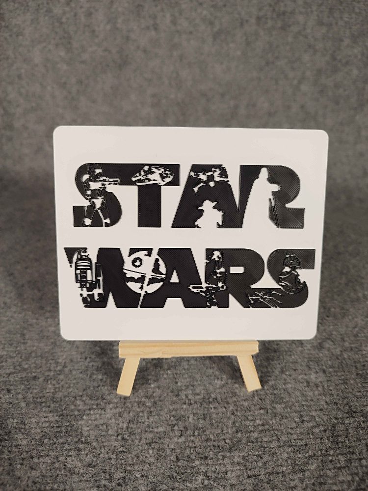 Star Wars Plaque Décorative 3D "Star Wars" – Logo Artisanale