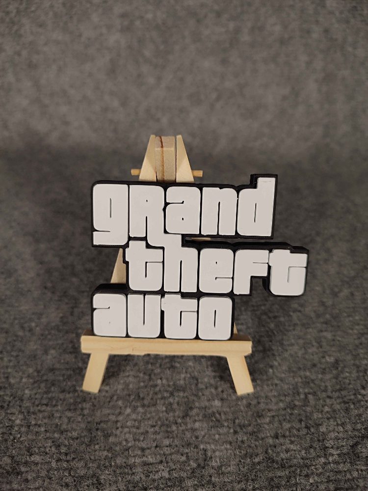 GTA Logo 3D "Grand Theft Auto" – Décoration Gaming Collector