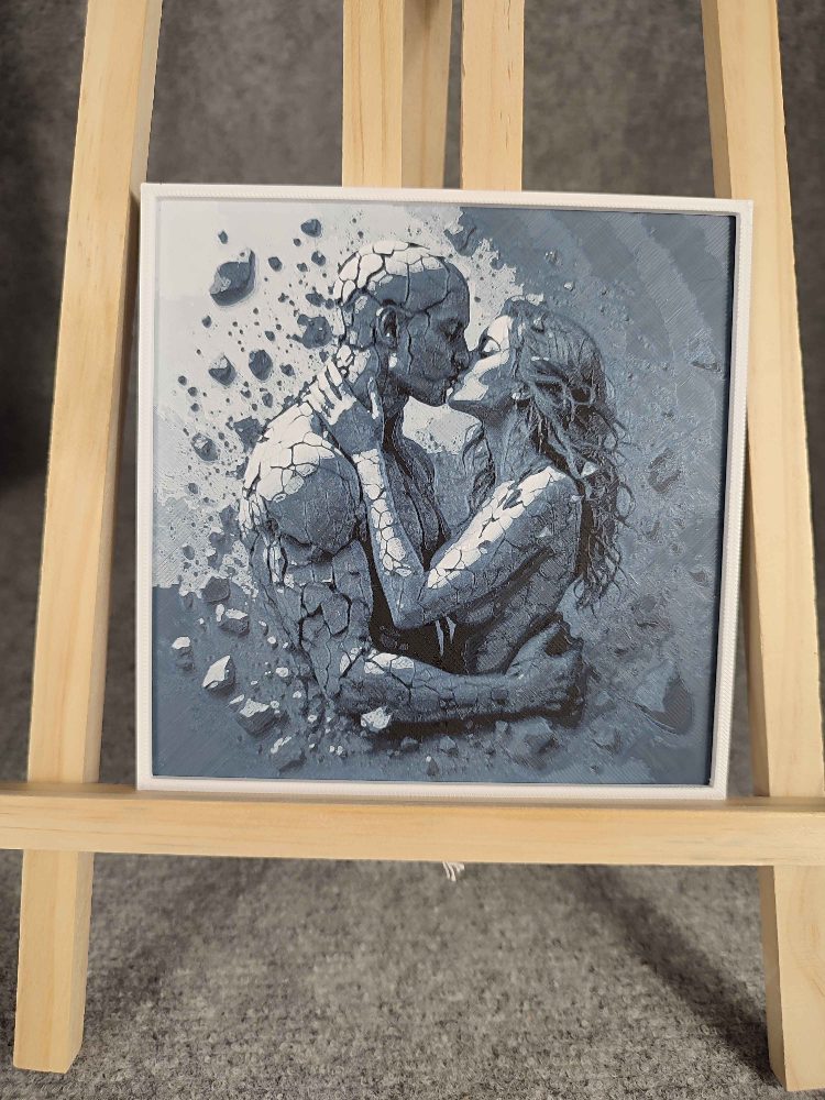 Amour Tableau 3D "L'Amour de Pierre" – Décoration Murale Artistique Neuf