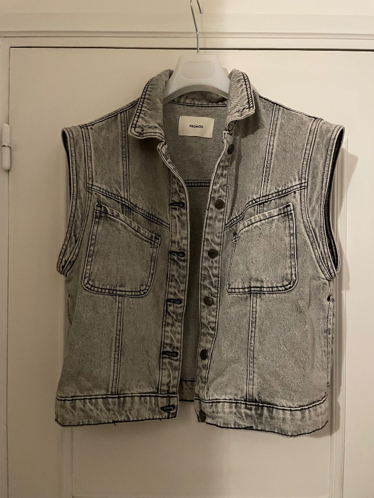 Promod Gilet denim Promod gris clair