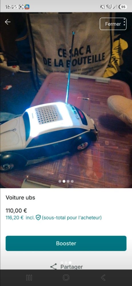 Sans marque Voiture Uber jouet télécommandée bleue usb et blanche