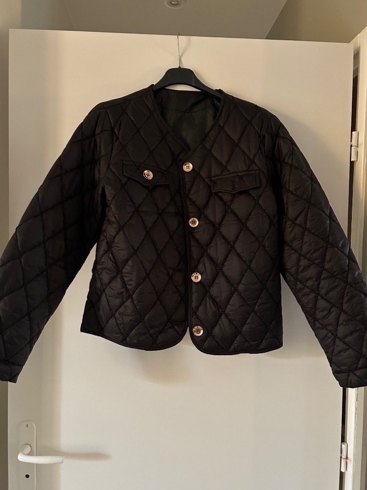 Shein Veste matelassée noire boutonnée