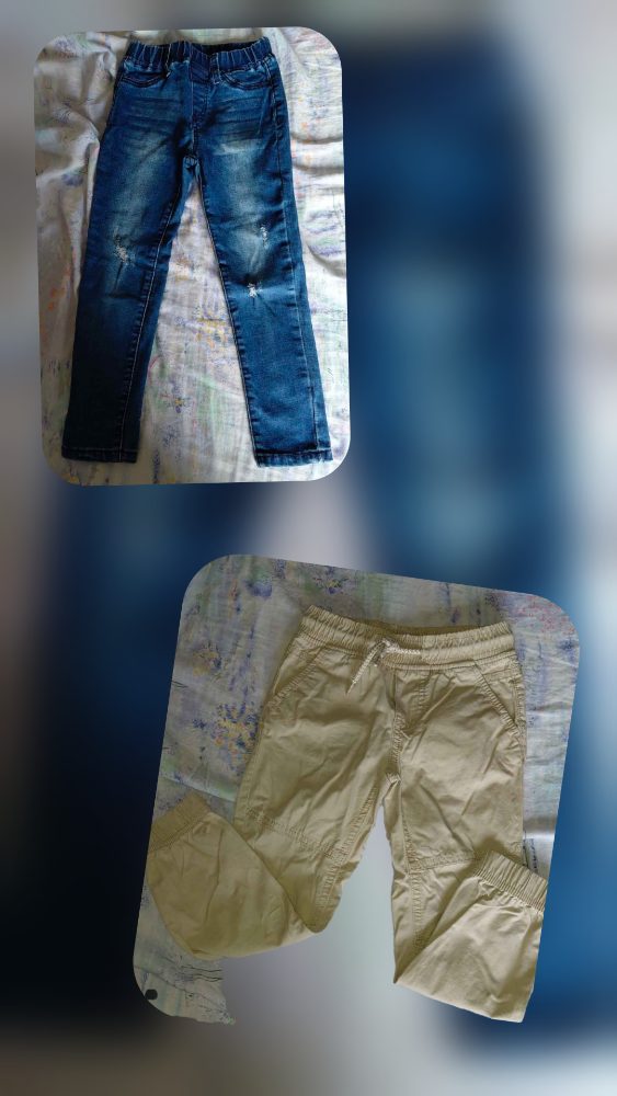 Sans marque Lot 2 pantalons garçon T5.