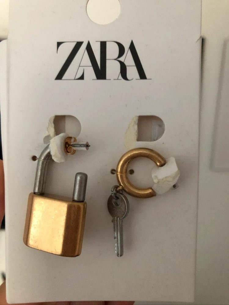 Zara Boucles d'oreilles Zara cadenas et anneau