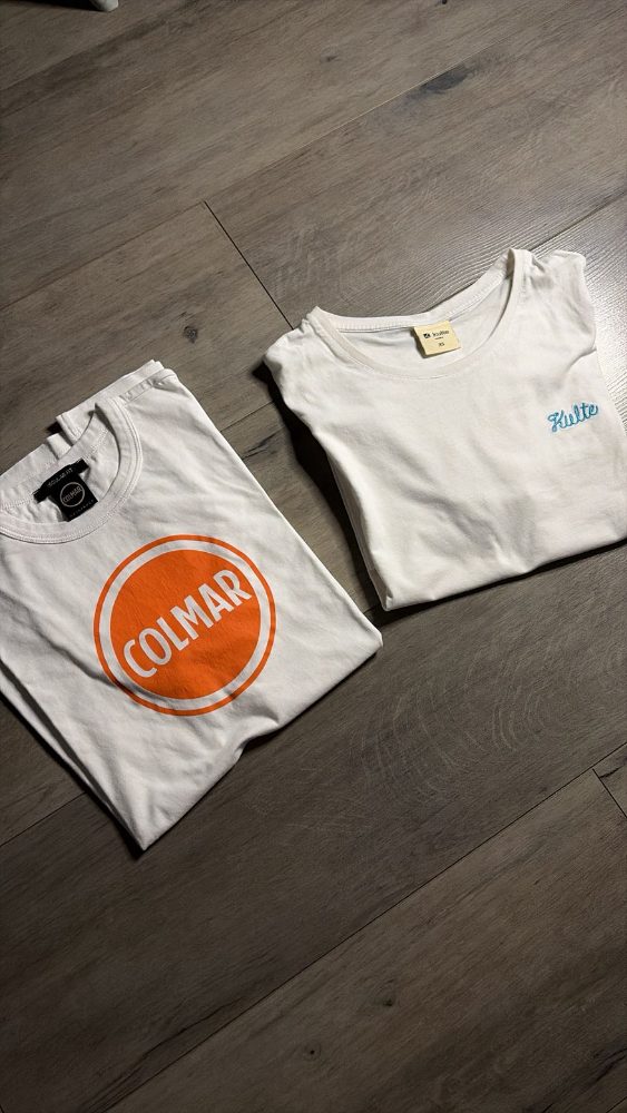 Colmar T-shirt Colmar blanc logo orange