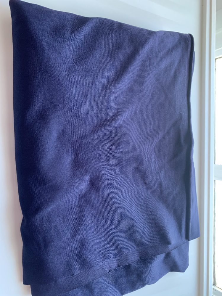 Sans marque Coupon tissu maille jersey lourd extensible Bleu marine (1m x 1m50)