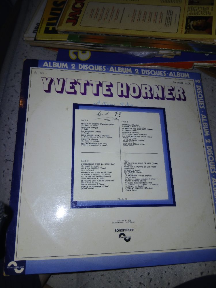 Sonopresse Yvette Horner - Album 2 disques vinyle
