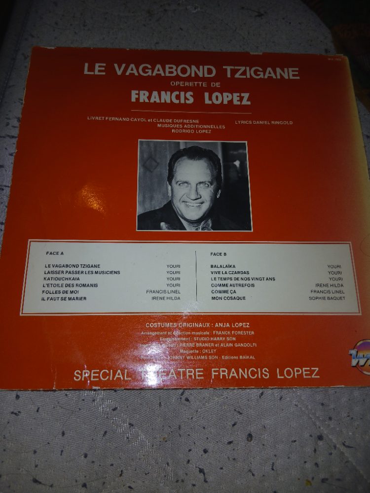 Sans marque Le Vagabond Tzigane - Opérette de Francis Lopez